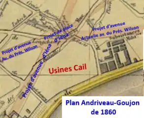 Subsistances militaires sur plan de 1860.