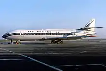 Photo d'un avion Caravelle sur le tarmac d'un aéroport