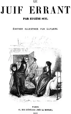 Couverture du Juif errant d'Eugène Sue par Gavarni, 1851