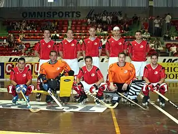 Photo de l'ensemble des joueurs de l'équipe nationale suisse.