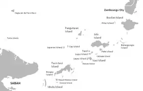 Carte de l'archipel de Sulu