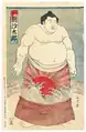 Le lutteur sumo Asashio Tarō I, ukiyo-e de Gyokuha ga, 1901.