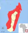 Aire de répartition de la Pachyure de Madagascar