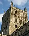 Tour lanterne romane de l'abbaye de Tewkesbury.