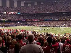 Ambiance au coup d'envoi du Super Bowl XLVII.