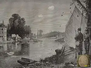 Soldats prussiens sur les bords de la Seine près de Bougival