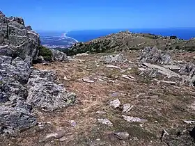 Vue depuis le sommet vers le nord.