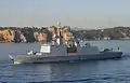 La frégate furtive Surcouf lors de la revue navale 2004 en rade de Toulon (15 août 2004)