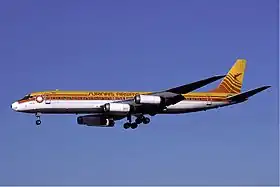 N1809E, le McDonnell Douglas DC-8-62 impliqué, ici en février 1989, 4 mois avant l'accident.