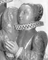 effigie de Susan de Vere à l'Abbaye de Westminster sur la tombe de sa mère Anne Cecil, comtesse d'Oxford et de sa grand-mère Mildred Cooke, baronne de Burghley.