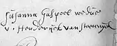 signature de Susanna van Steenwijk