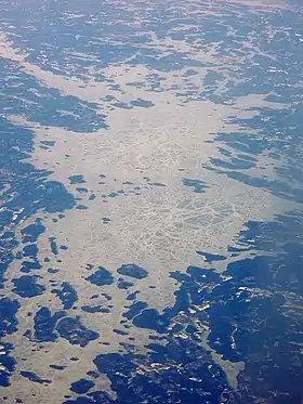 Vue aérienne du lac Suvasvesi.
