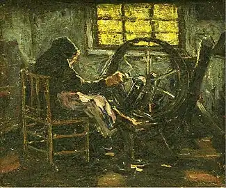 Suze Robertson, Woman spinning (1900, Gemeentemuseum Helmond).