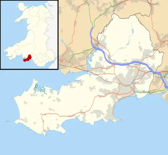 Carte des mégalithes de Swansea
