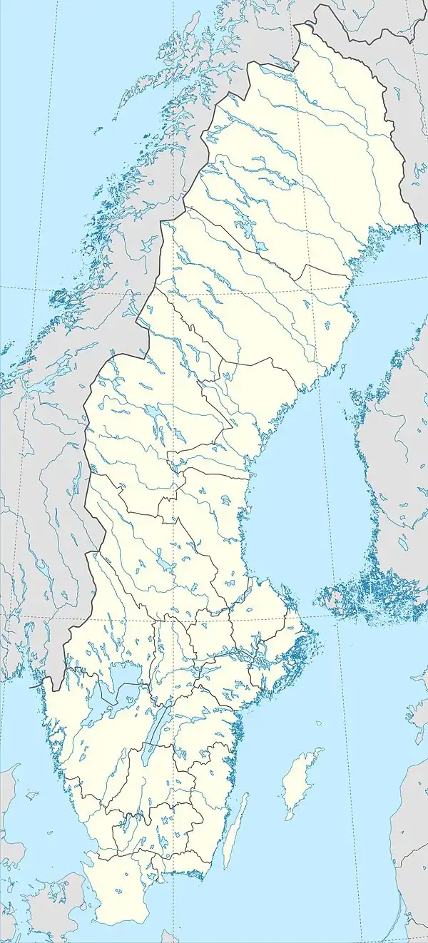 Position de la base de lancement d'Esrange sur la carte de la Suède