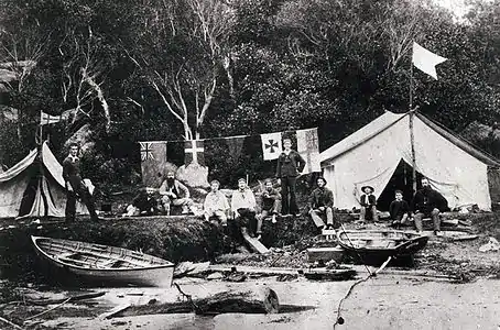 "Artists' Camp" de Balmoral Beach, Sydney, c.1890. Inspiré par les impressionnistes français, les ateliers d'artistes se sont épanouis autour de Sydney Harbour.