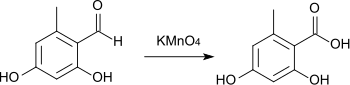 Synthese de l'acide orselique à partir de l'orsellaldéhyde