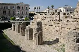 Temple d'Apollon à Syracuse : crépis à 4 degrés.