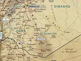 Carte de la région du djebel el-Druze