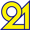 Logo de Télé 21 du 21 mars 1988 au 20 mars 1993, puis du 28 mars 1994 à 1995