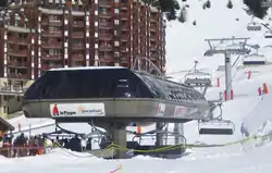 La gare de départ du télésiège à Plagne Bellecôte.