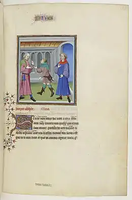 Première miniature des Adelphes, f.128r