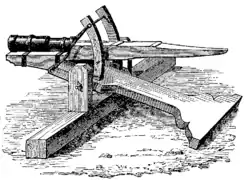 Croquis d'une bombarde montée sur un affût attribuée à l'armée de Charles le Téméraire