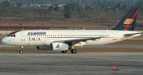 EI-TAF, l'Airbus A320 de TACA Airlines impliqué dans l'accident, ici en mai 2006, alors en service pour Cubana de Avación