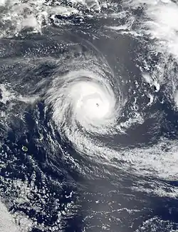 Dina à l'approche de l'île Maurice le 20 janvier 2002.