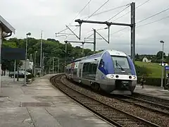 TER Lons le Saunier-Besançon en gare de Mouchard.