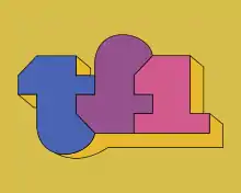Premier logo de TF1, imaginé en 1975.
