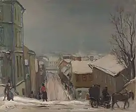 Andrus Johani  (1906–1941), Paysage d'hiver à Tartu, 1940. Toile, huile.