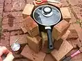 Mini rocket stove en briques.