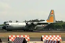Lockheed C-130 Hercules de l'armée de l'air indonésienne sur la base aérienne Adisucipto à Yogyakarta