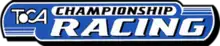 Logo de TOCA Championship Racing, sur fond bleu écrit en lettres blanches et noires
