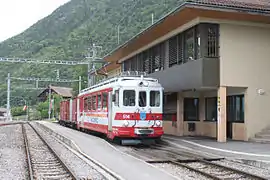 L'AOMC en gare d'Ollon.