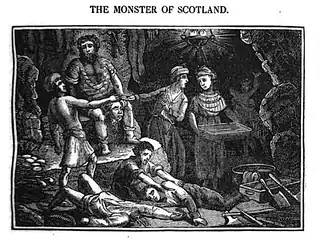 Le Monstre de l'Écosse, gravure de John Byfield, 1825.
