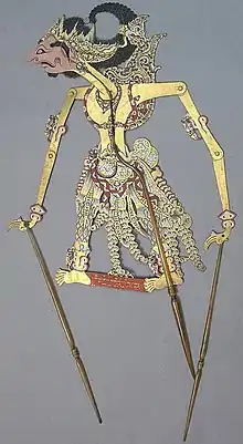 Marionnette wayang représentant Kichaka (Raden Kencaka)