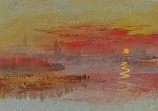 William Turner, The Scarlet Sunset, vers 1830-1840, Tate Gallery, Londres.