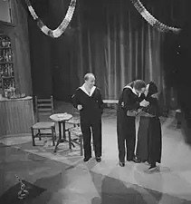 Retransmission télévisée de De Jantjes en 1961 sur VARA. Avec Fred Wiegman (en), Rudi Falkenhagen (nl), Mies Peijters-Zech. Henk Lindeboom/Anefo