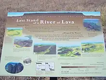 Panneau éducatif intitulé « Last stand of a river of lava ».