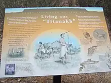 Panneau éducatif intitulé « Living with "Titanakh" ».