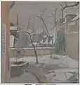 Neige sur le jardin à Saint-Doulchard, pastel, 43 x 61. Collection particulière.