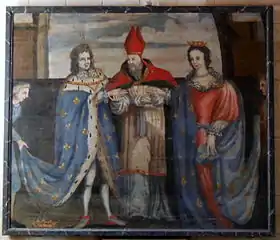 Tableau du mariage du duc Jean IV de Bretagne avec Jeanne de Navarre