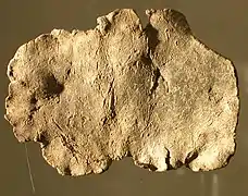 Tablette de plomb provenant de l'oppidum de La Granède (Aveyron).