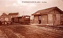 Gare de Saint-Germain-Laxis dans les années 1930.