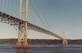 Le pont du détroit de Tacoma en 1988.