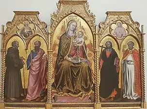 Taddeo di Bartolo, Vierge à l'Enfant entre les saints Gérard, Paul, André et Nicolas.