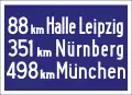 Plaque indiquant le nombre de kilomètres (1938).