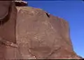 Pétroglyphe représentant un éléphant, région de Taghit, Algérie